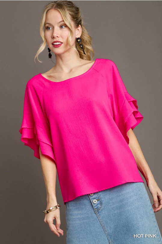 Boxy Cut Wide Neck Top