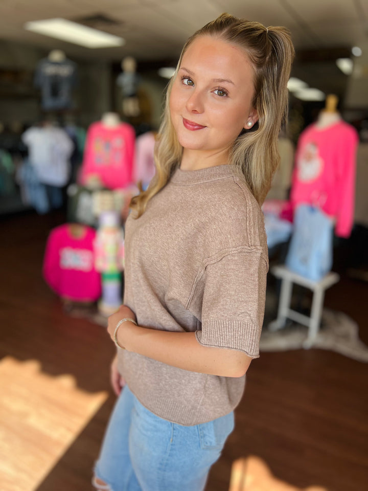 Ruthie Short Sleeve Sweater Top