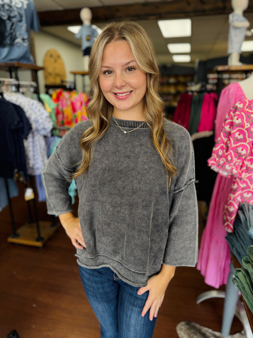 Kylie 3/4 Sleeve Slouchy Top