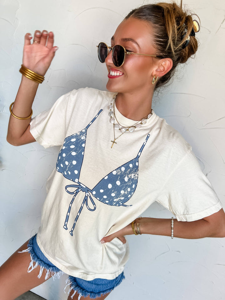 Polka Dot Bikini Top Comfort Color Tee