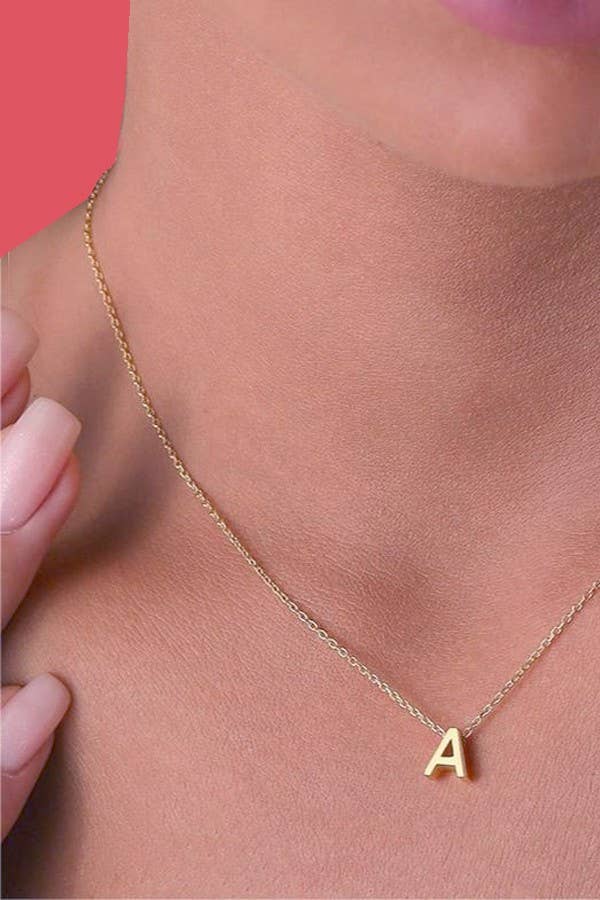 18K STAINLESS STEEL TARNISH FREE INITIAL NECKLACE | 80N753