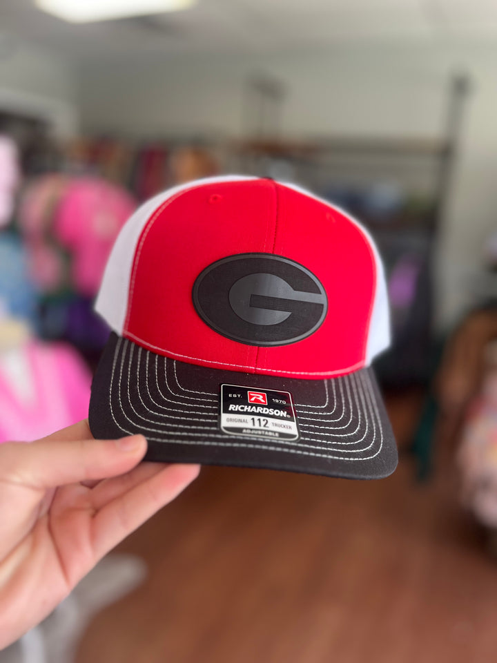 Georgia G Black Leather Patch Hat (Richardson 112)