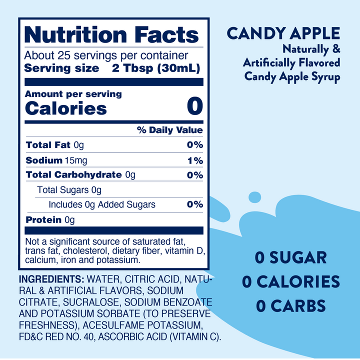 Sugar Free Candy Apple Flavor Infusion Syrup