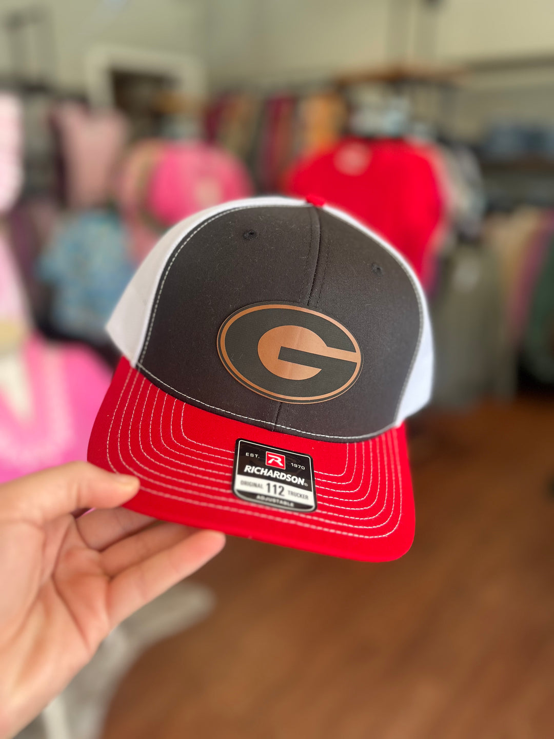 Georgia G Brown Leather Patch Hat (Richardson 112)
