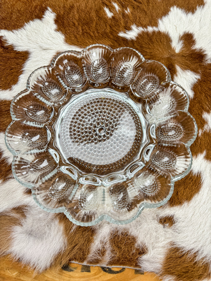 Vintage Glass Egg Platter