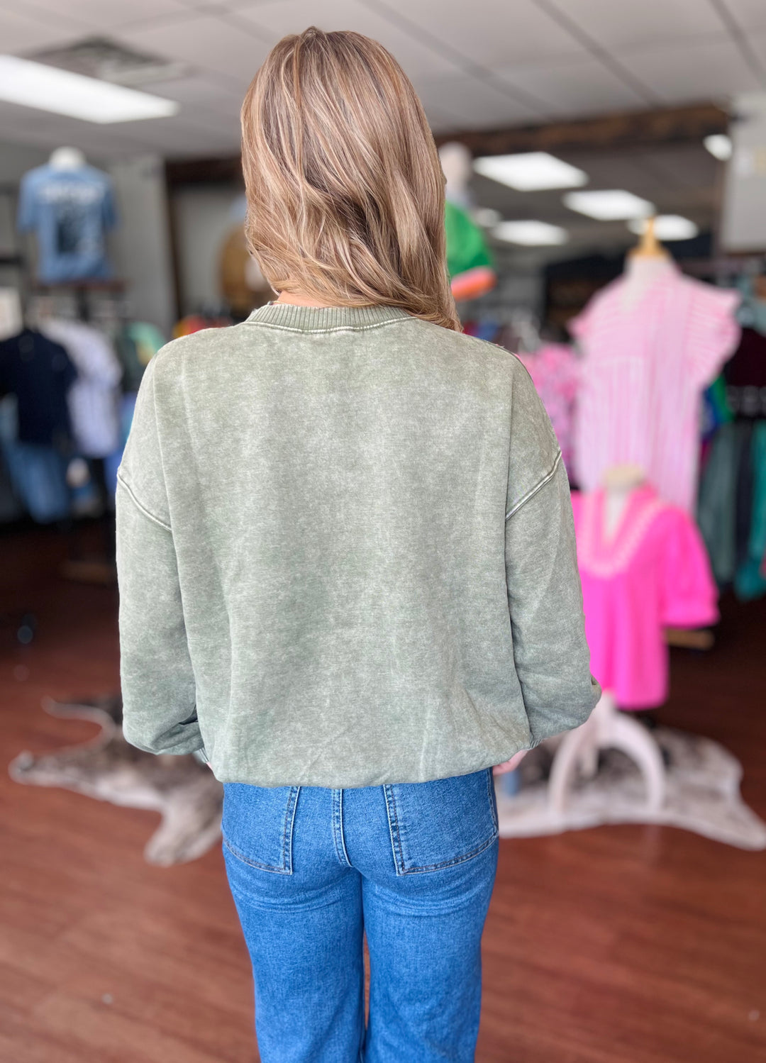 The Coziest Acid Wash Crewneck Sweatshirt