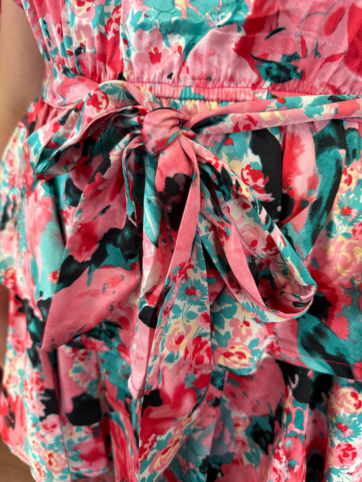 Floral Silk Tie Dress