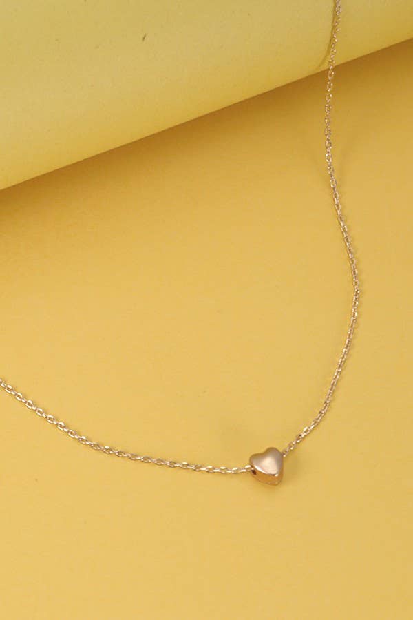 MINI DELICATE PUFFY HEART CHAIN NECKLACE