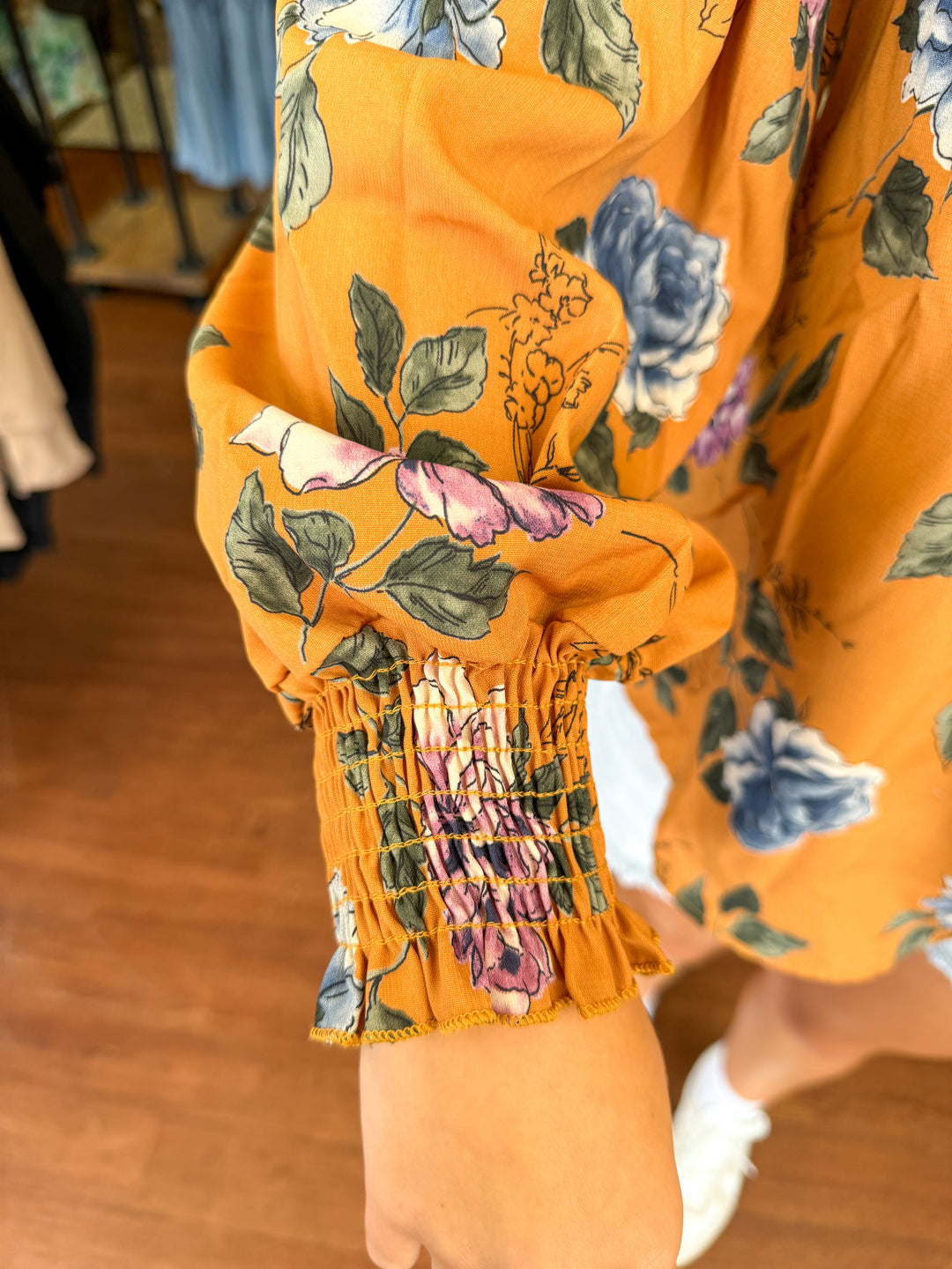 Mustard Floral Top