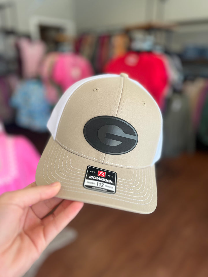 Georgia G Black Leather Patch Hat (Richardson 112)