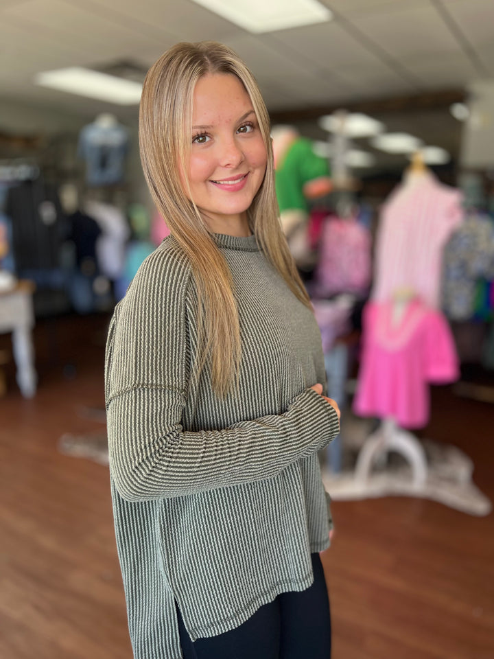 Carrie Ribbed Long Sleeve Top