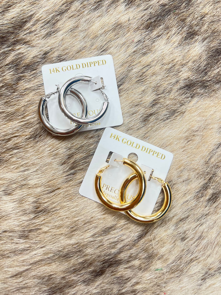 35mm Bold Metal Hoops