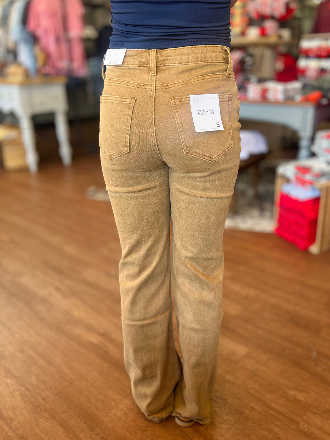 Ashley Acid Wash Frayed Cutoff Bootcut Pants