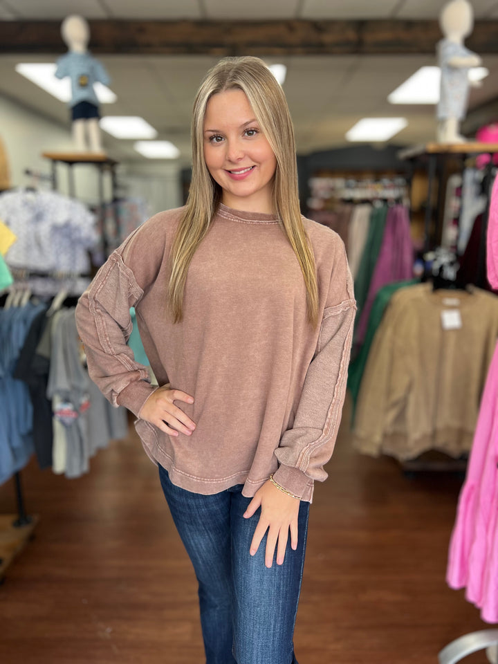 Miley Mineral Washed Terry Pullover