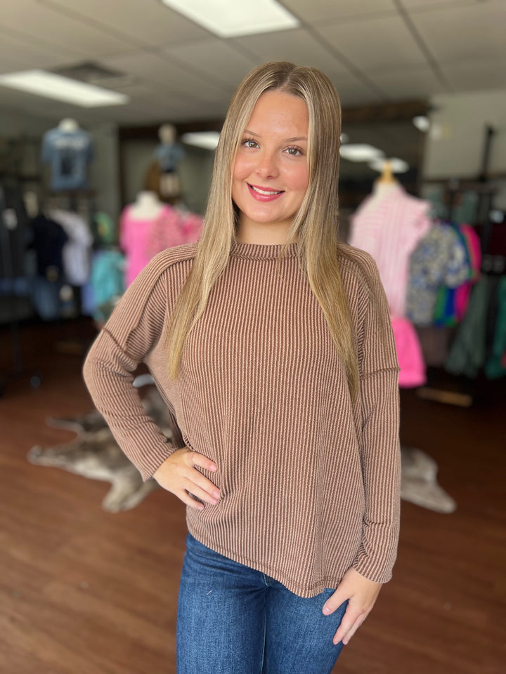 Carrie Ribbed Long Sleeve Top