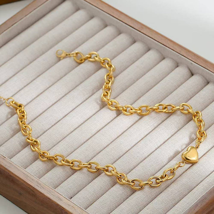 18K STAINLESS STEEL TARNISH FREE HEART NECKLACE