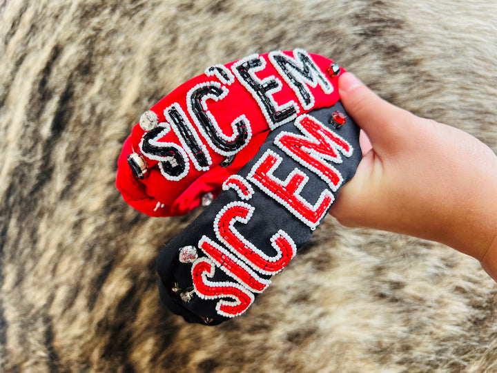 Sic ‘Em Beaded Headband