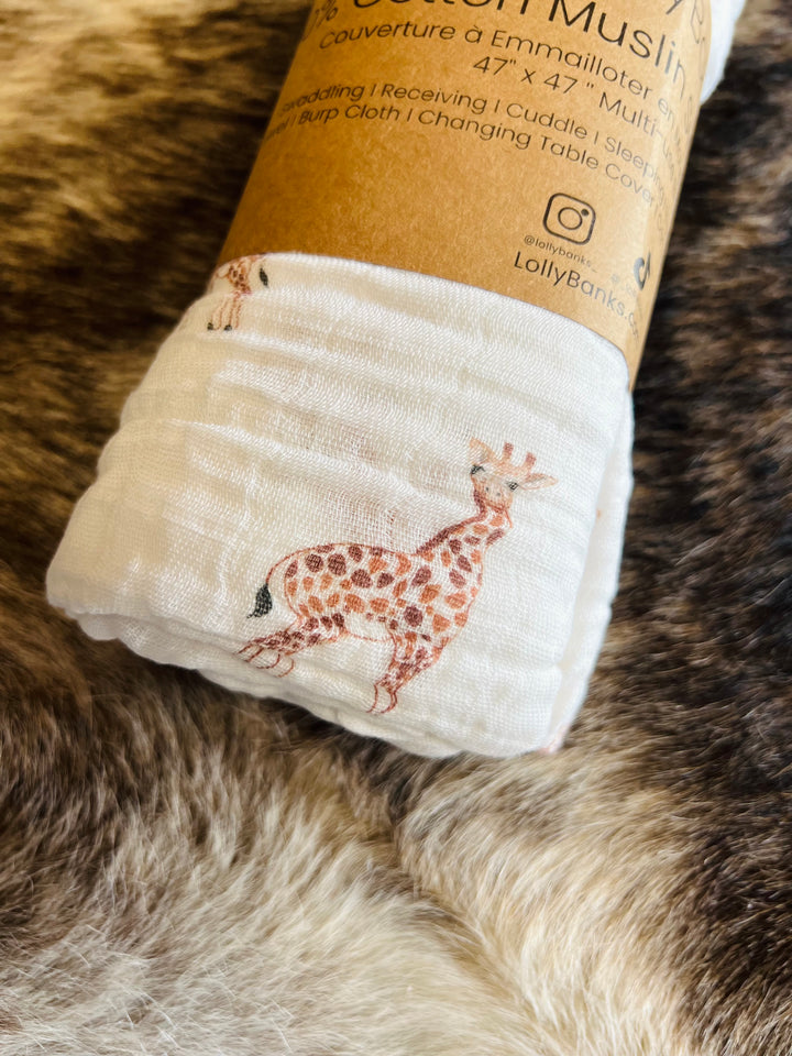 Giraffe Baby Swaddle Blanket