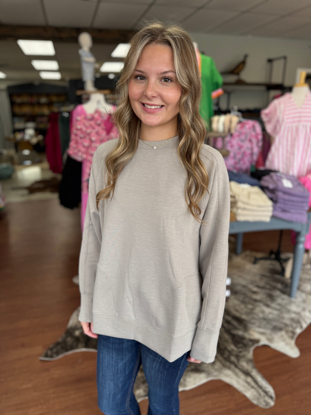 Side Slit Scuba Sweatshirt