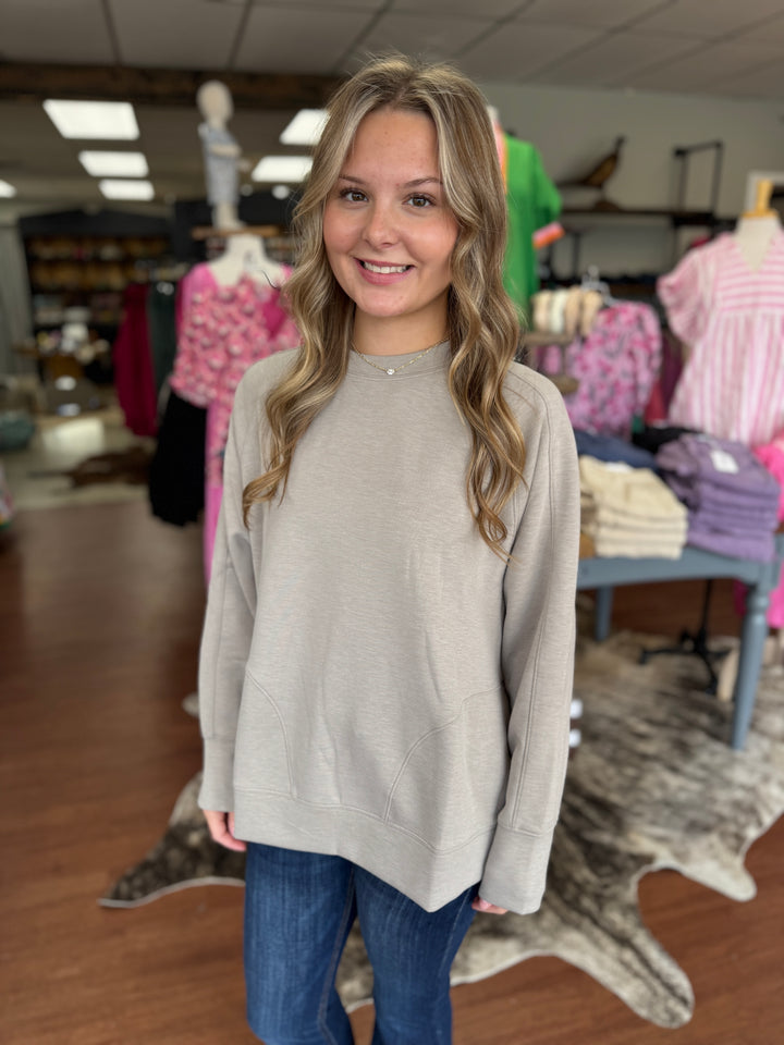 Side Slit Scuba Sweatshirt