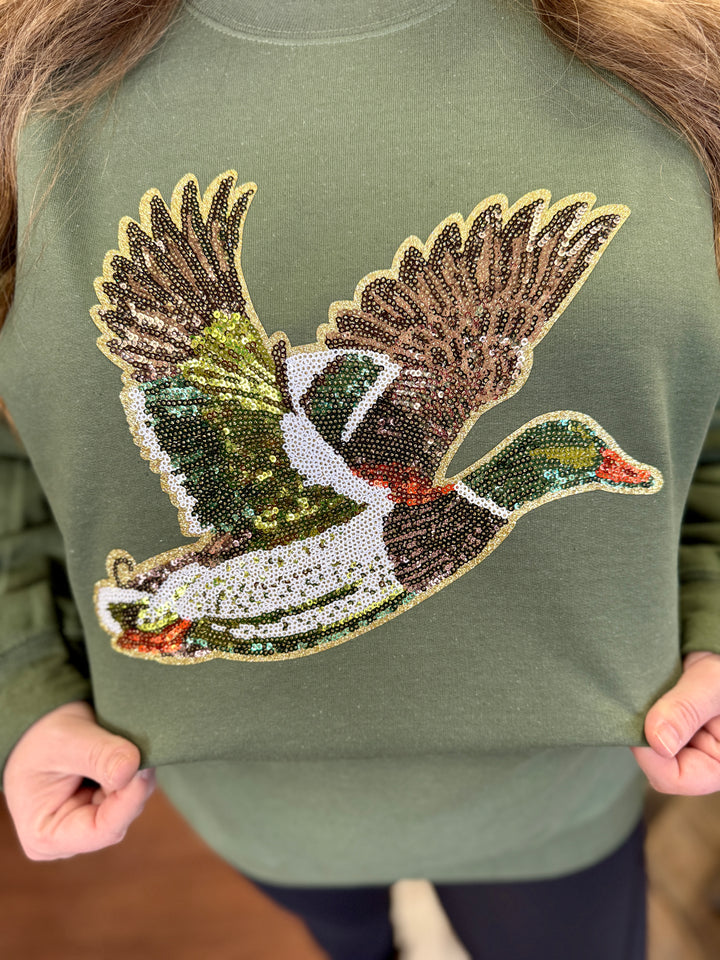 Sequin Duck Patch Custom Sweatshirt