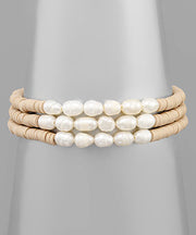 Pearl & Rubber Beads Bracelet