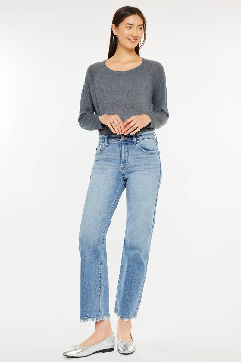 KILEY KANCAN HIGH RISE SLIM WIDE LEG JEANS