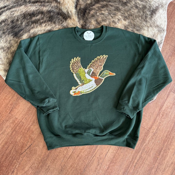 Sequin Duck Patch Custom Sweatshirt