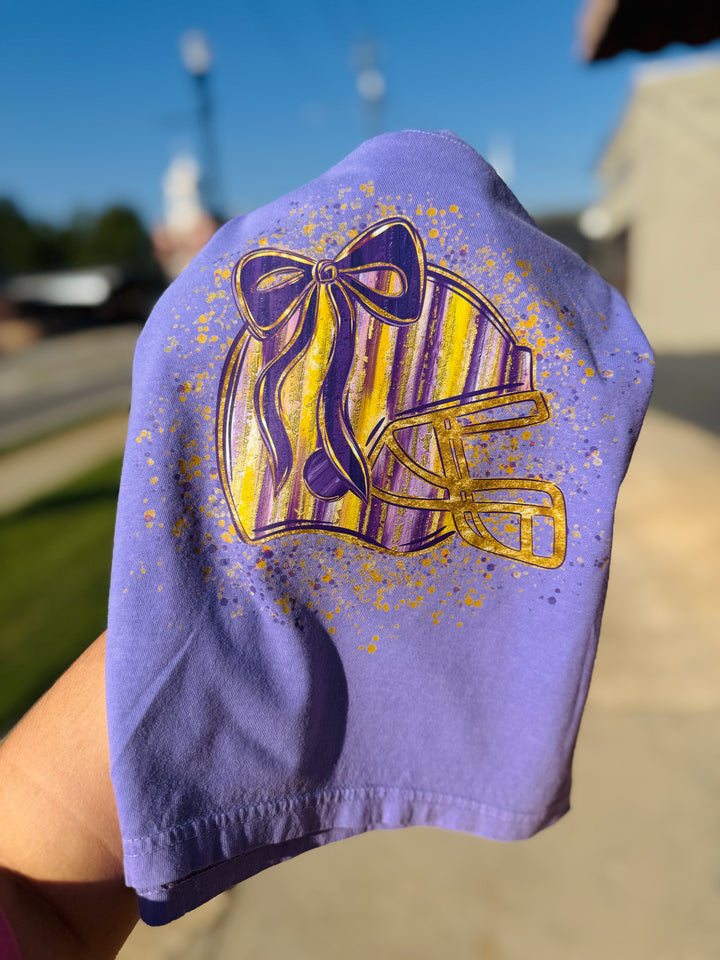 Splatter Purple & Gold Helmet Tee