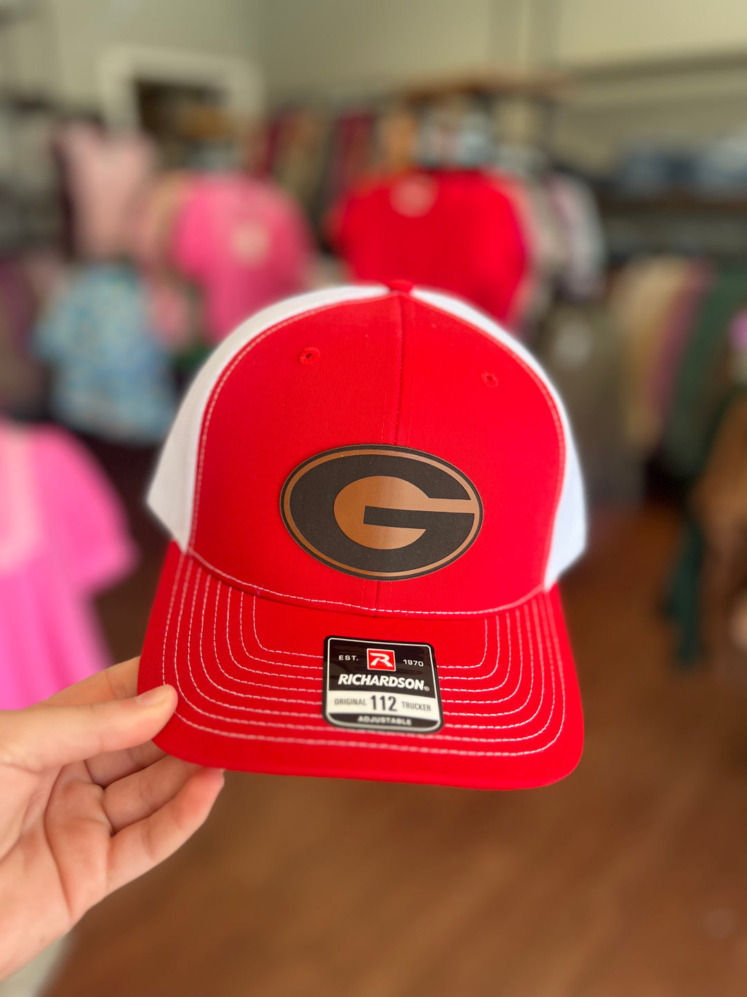 Georgia G Brown Leather Patch Hat (Richardson 112)