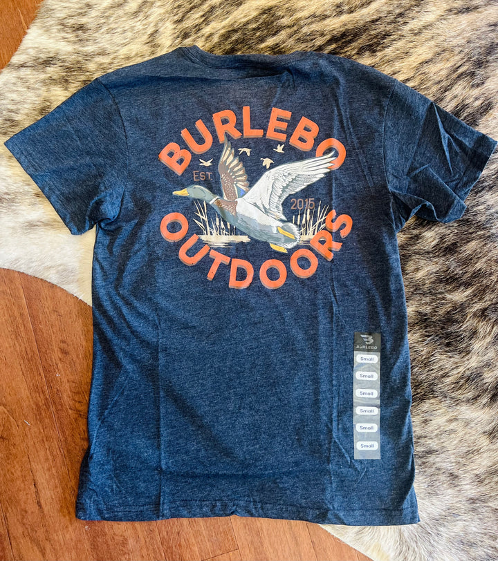 Burlebo Adult SS Tee - Old School Hunt - Heather Navy