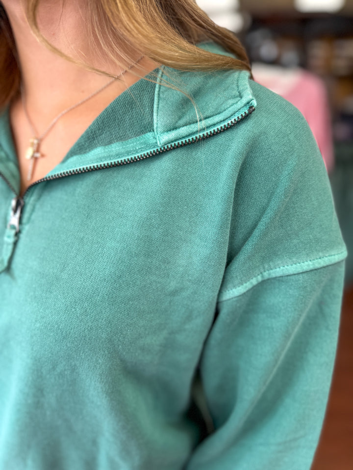 French Terry Half Zip Pullover