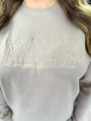 Neutral Embroidered Mama Sweatshirt