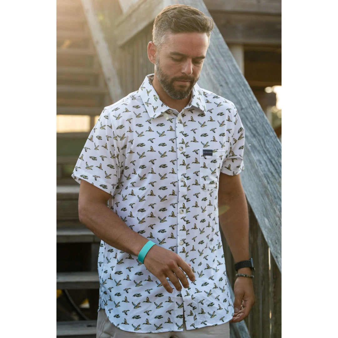 Burlebo Performance Button Up - Flying Mallard