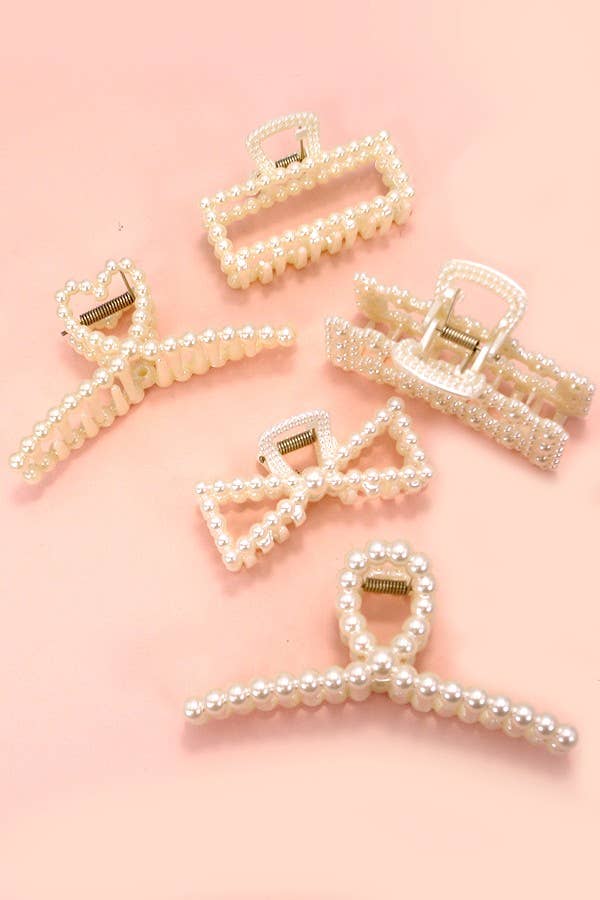 PEARL HAIR CLAW CLIPS