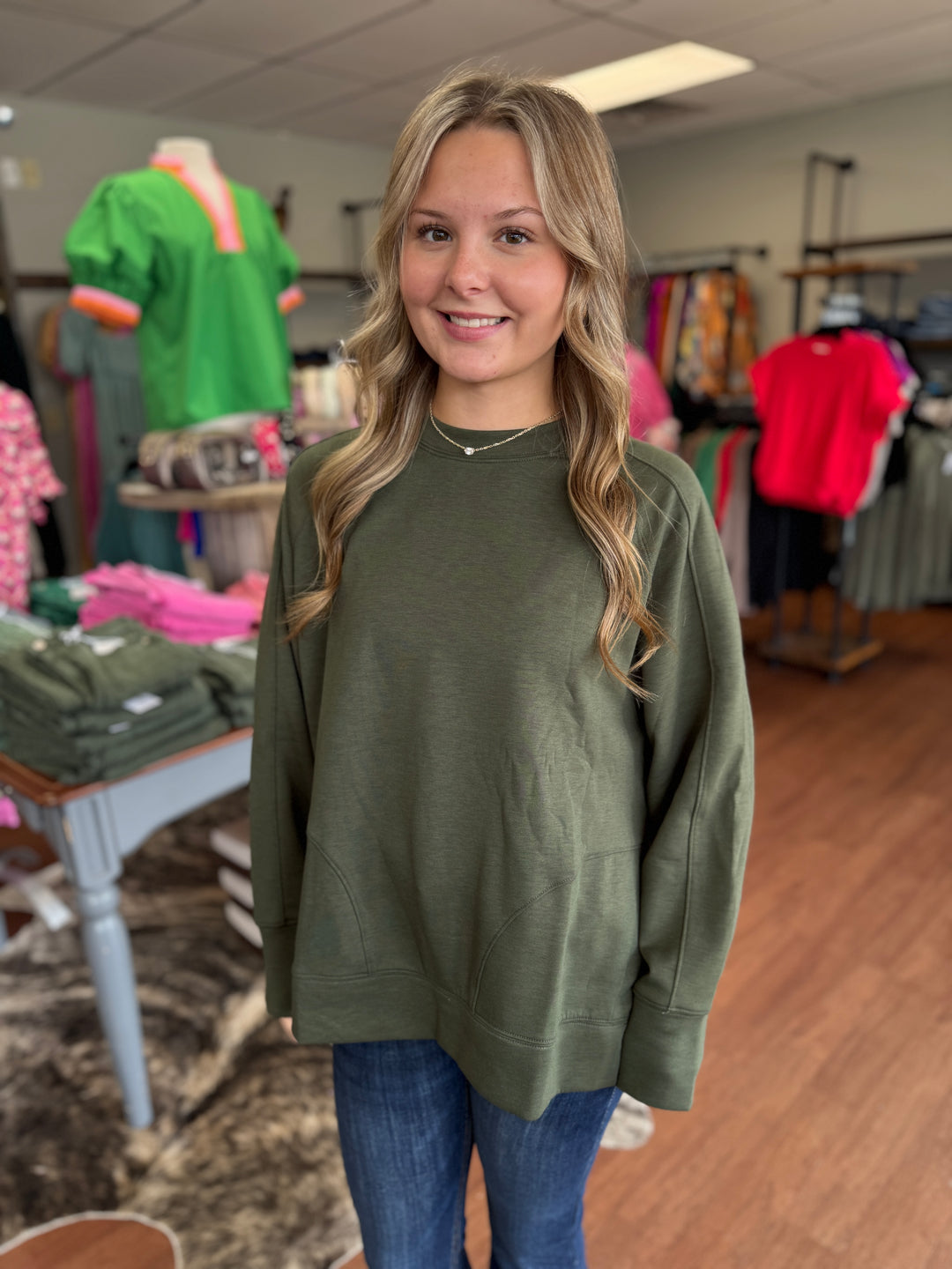 Side Slit Scuba Sweatshirt