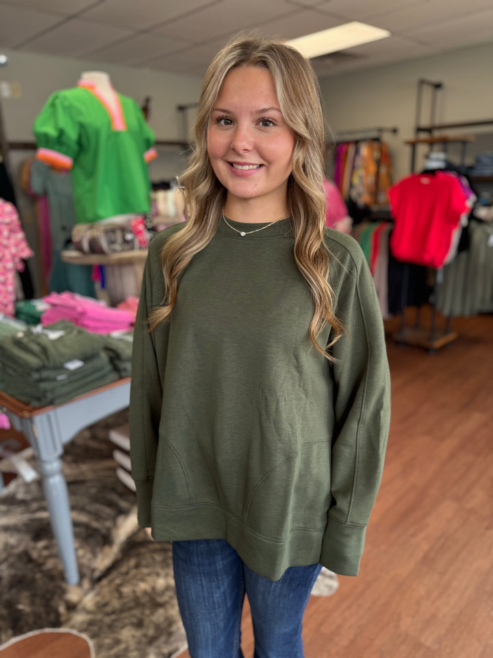 Side Slit Scuba Sweatshirt