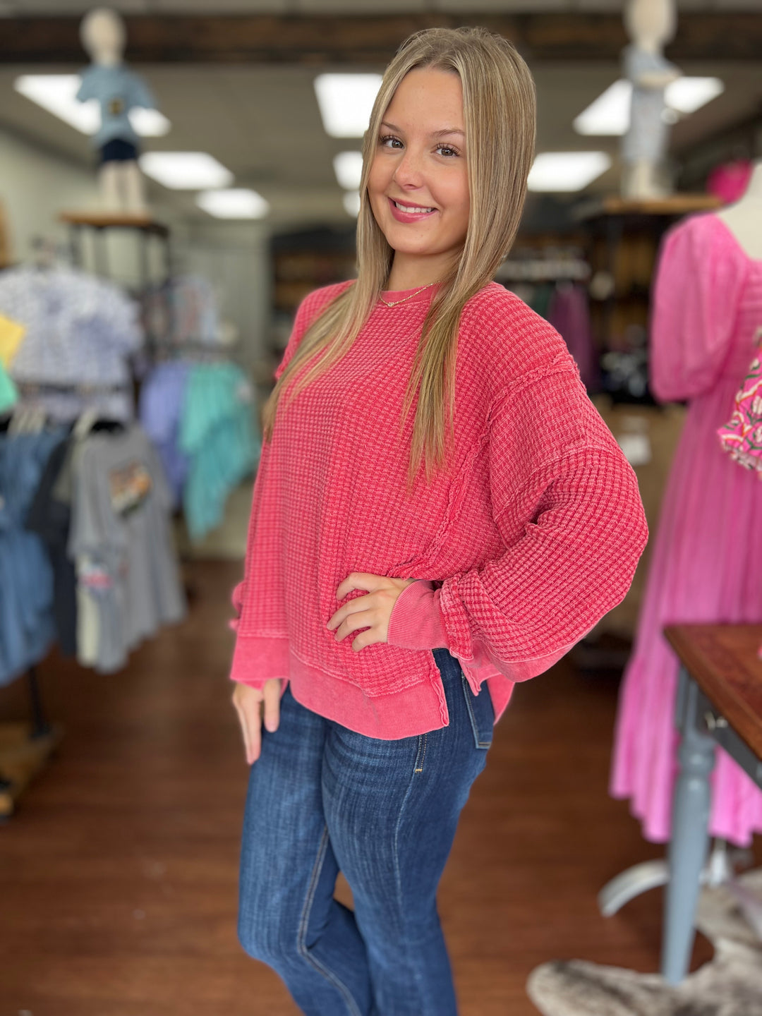 Millie Mineral Washed Thermal Pullover