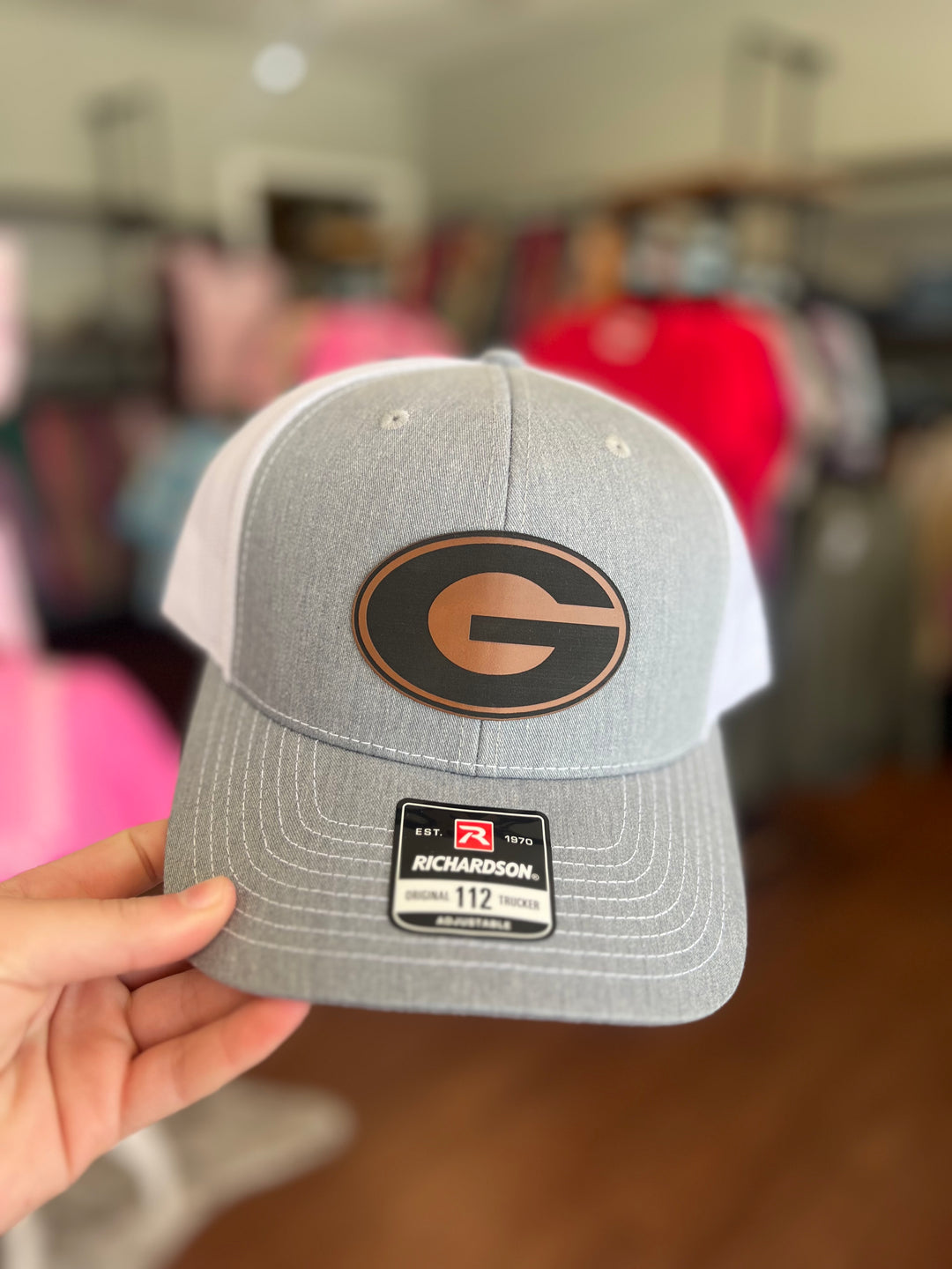 Georgia G Brown Leather Patch Hat (Richardson 112)