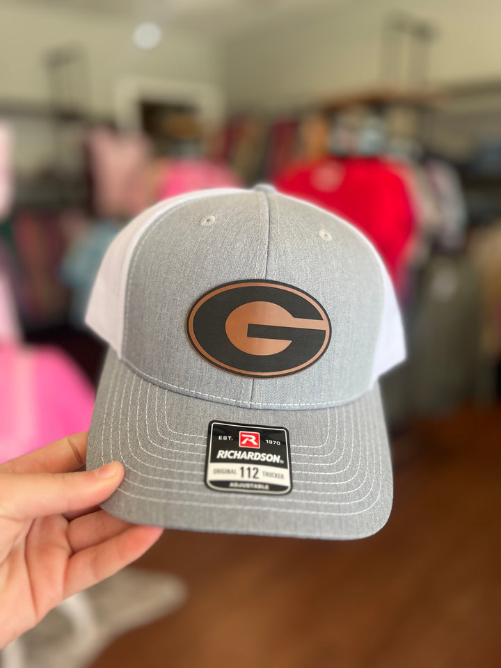 Georgia G Brown Leather Patch Hat (Richardson 112)