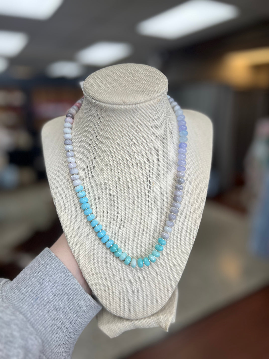 Natural Stone Semi-Precious Glass Mixed Necklace | 40NK9659