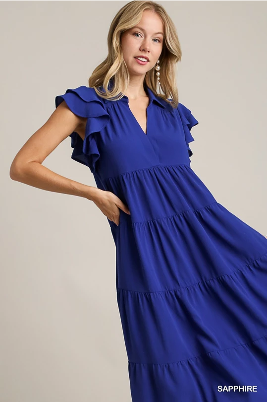 Miss Jade Midi Dress in Sapphire