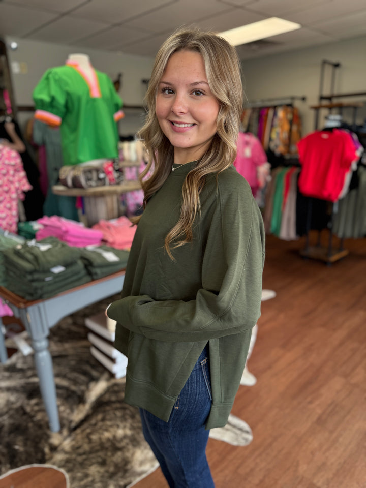 Side Slit Scuba Sweatshirt