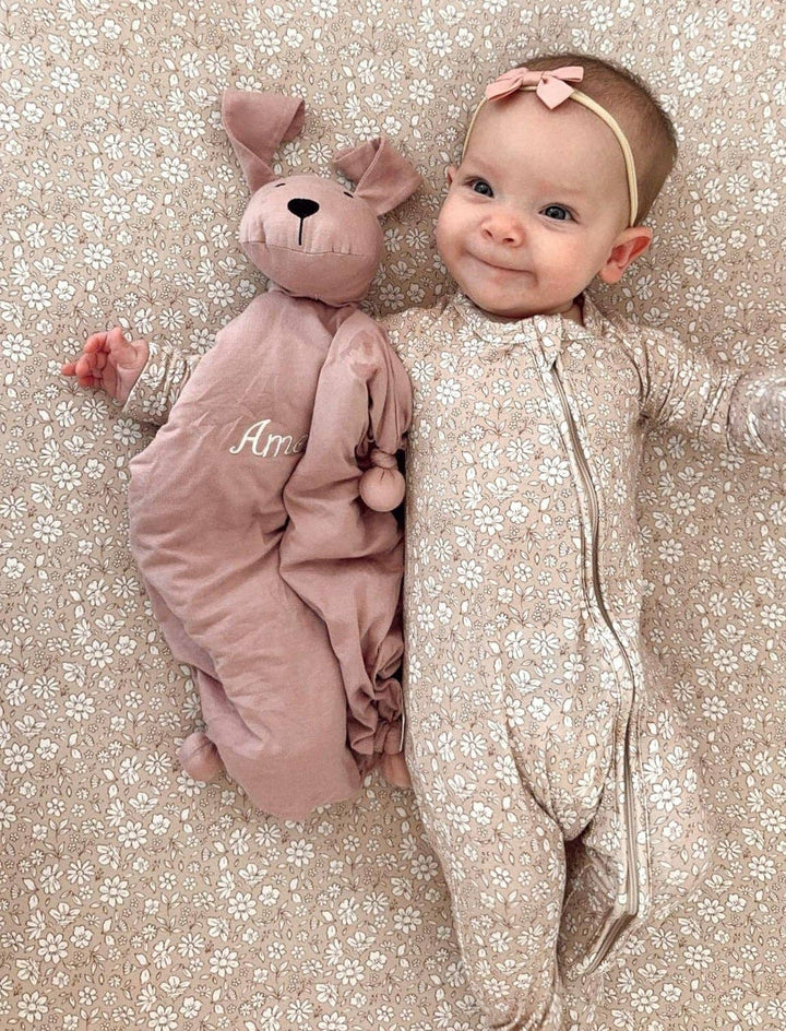 Cozy Bamboo Puppy Lovey Blanket - Baby Security Blanket Dog