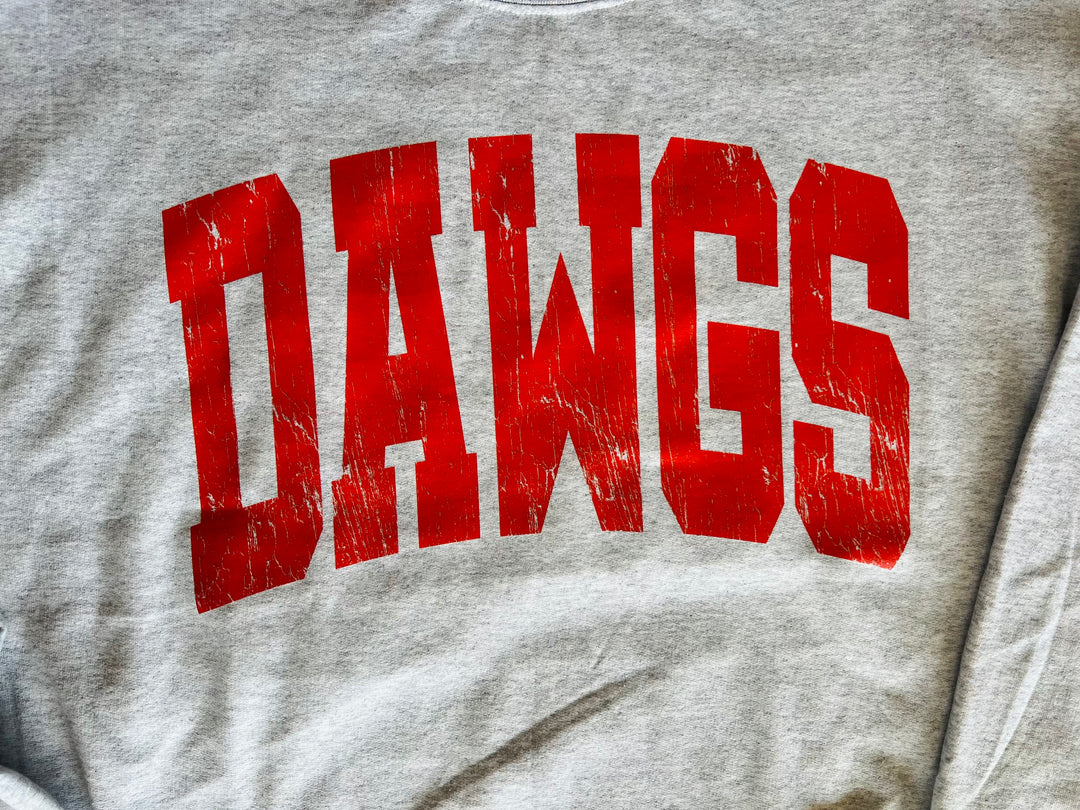 Large Bold Distressed Dawgs Sweatshirt