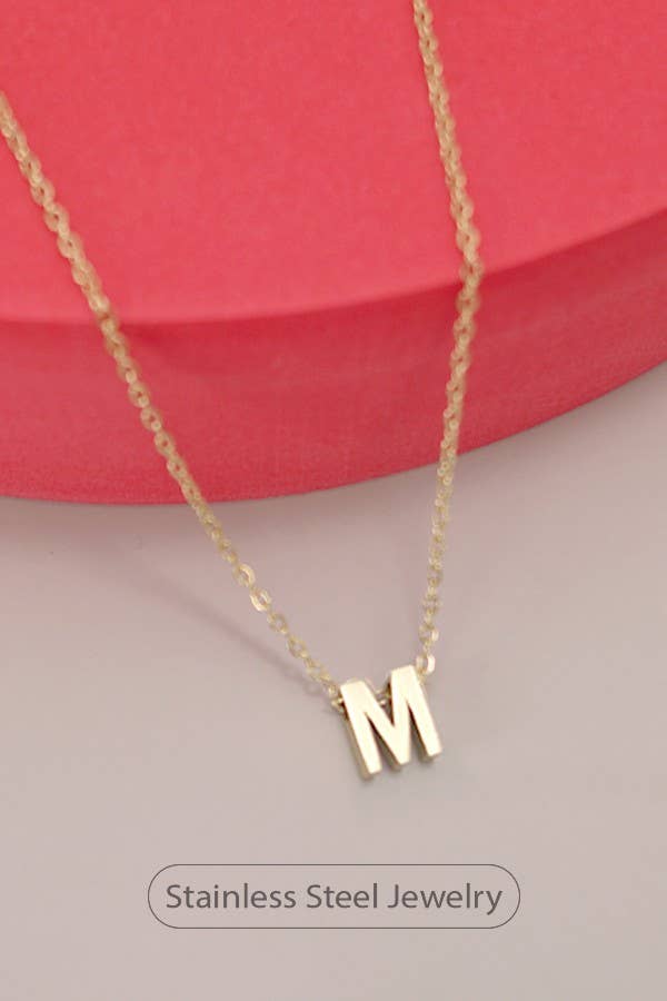 18K STAINLESS STEEL TARNISH FREE INITIAL NECKLACE | 80N753