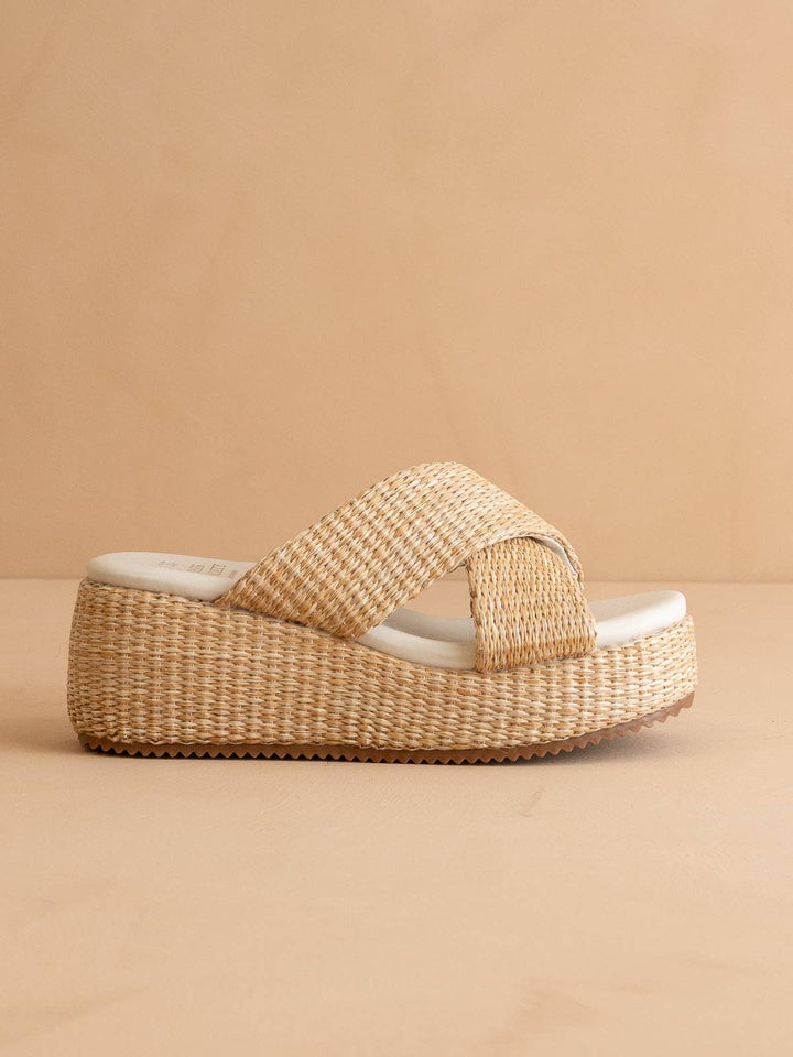 The Fresno Natural | Raffia Platform Summer Sandal