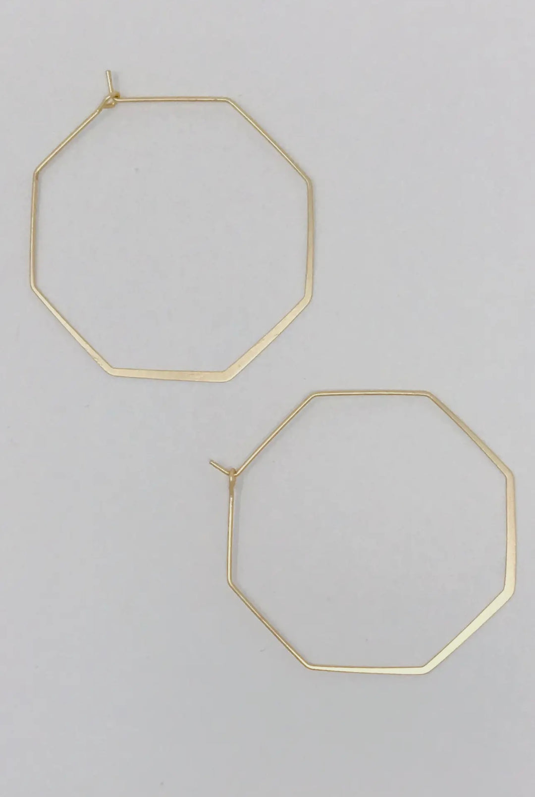 Smaller Stylish Octagon Wire Hoop Earrings