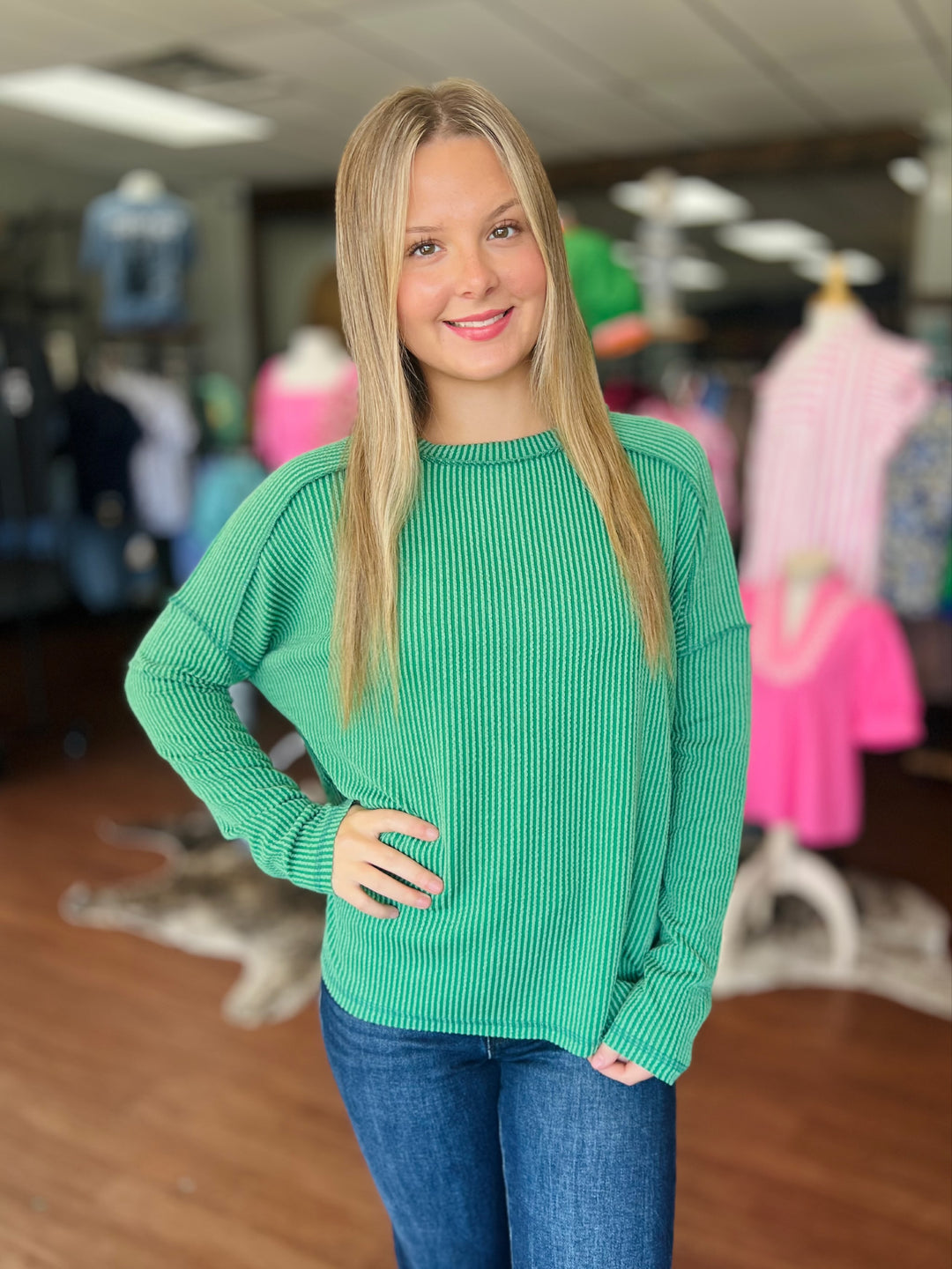 Carrie Ribbed Long Sleeve Top