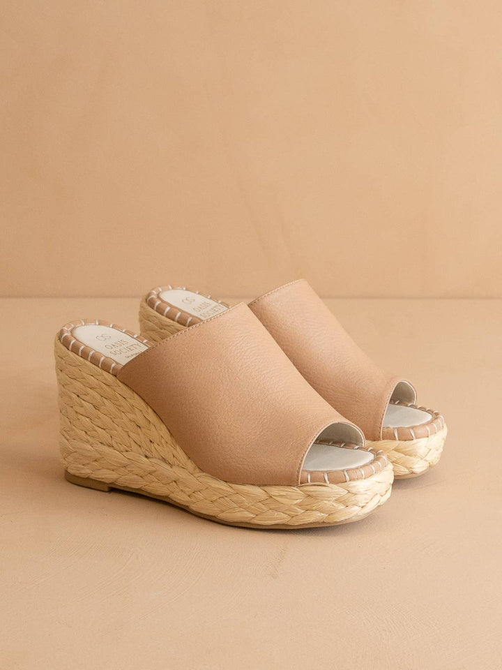 The Raina Apricot | Espdarille Slip On Wedge